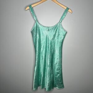 Morgan Taylor Intimates Women’s Vintage Green Printed Slip Dress Size Small
